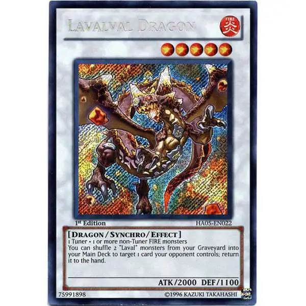 YuGiOh YuGiOh 5D's Hidden Arsenal 5: Steelswarm Invasion Secret Rare Lavalval Dragon HA05-EN022