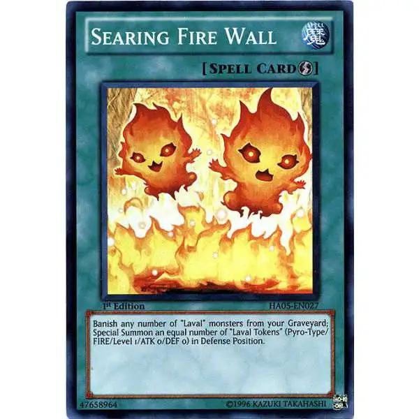 YuGiOh YuGiOh 5D's Hidden Arsenal 5: Steelswarm Invasion Super Rare Searing Fire Wall HA05-EN027