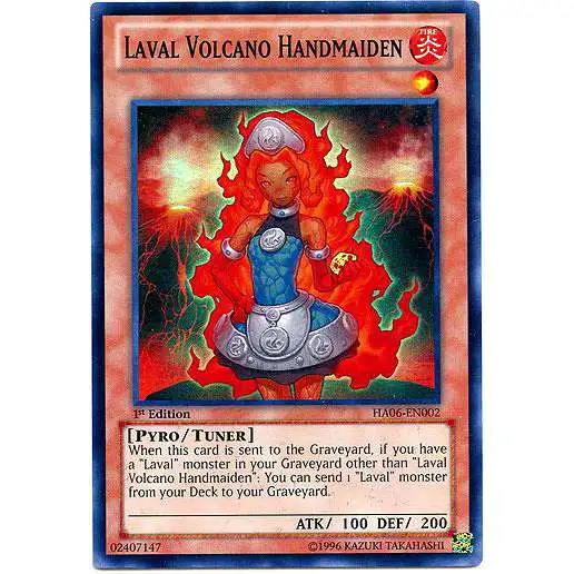 YuGiOh Trading Card Game Hidden Arsenal 6: Omega XYZ Super Rare Laval Volcano Handmaiden HA06-EN002