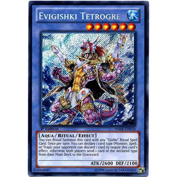YuGiOh Trading Card Game Hidden Arsenal 6: Omega XYZ Secret Rare Evigishki Tetrogre HA06-EN018