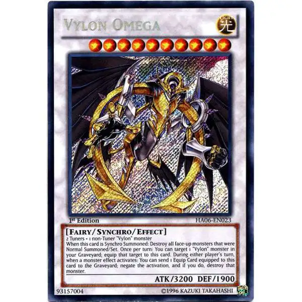 YuGiOh Trading Card Game Hidden Arsenal 6: Omega XYZ Secret Rare Vylon Omega HA06-EN023