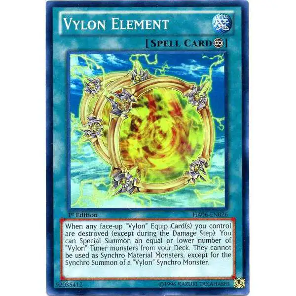 YuGiOh Trading Card Game Hidden Arsenal 6: Omega XYZ Super Rare Vylon Element HA06-EN026