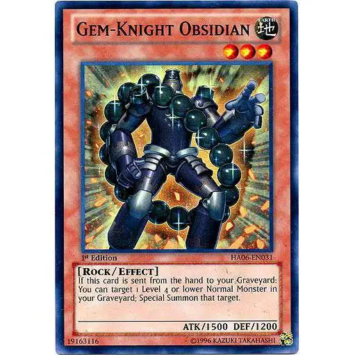 YuGiOh Trading Card Game Hidden Arsenal 6: Omega XYZ Super Rare Gem-Knight Obsidian HA06-EN031