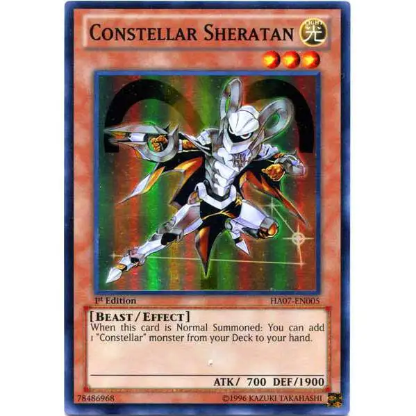 YuGiOh Trading Card Game Hidden Arsenal 7: Knight of Stars Super Rare Constellar Sheratan HA07-EN005