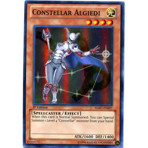 YuGiOh Trading Card Game Hidden Arsenal 7: Knight of Stars Super Rare Constellar Algiedi HA07-EN007