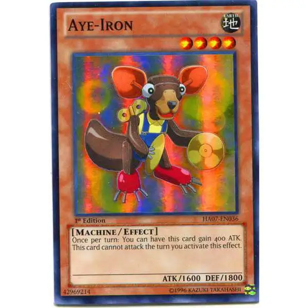 YuGiOh Trading Card Game Hidden Arsenal 7: Knight of Stars Super Rare Aye-Iron HA07-EN036