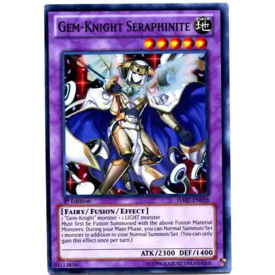 YuGiOh Trading Card Game Hidden Arsenal 7: Knight of Stars Super Rare Gem-Knight Seraphinite HA07-EN058