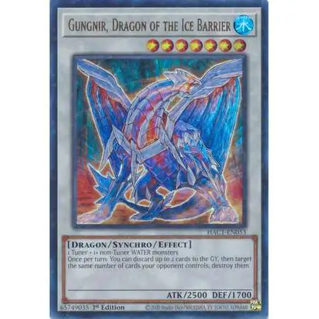 YuGiOh Hidden Arsenal: Chapter 1 Duel Terminal Ultra Parallel Rare Gungnir, Dragon of the Ice Barrier HAC1-EN053