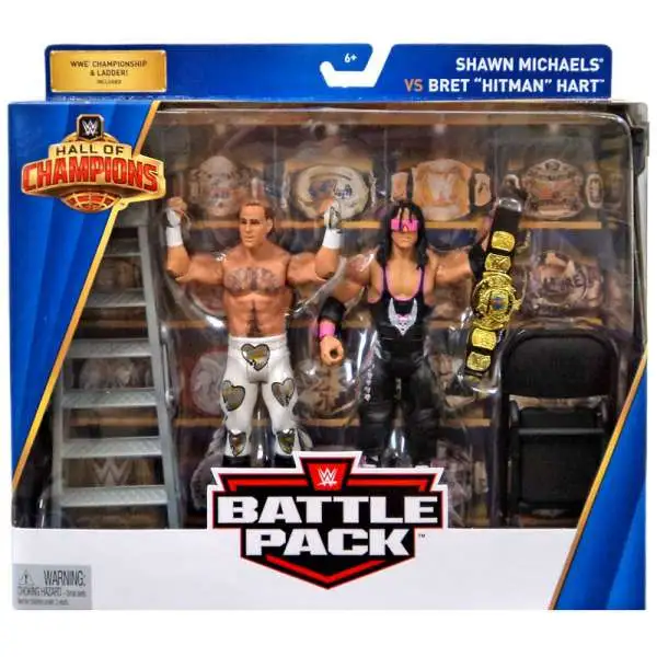 WWE Wrestling Battle Pack Hall of Champions Shawn Michaels vs. Bret "Hitman" Hart Action Figure 2-Pack