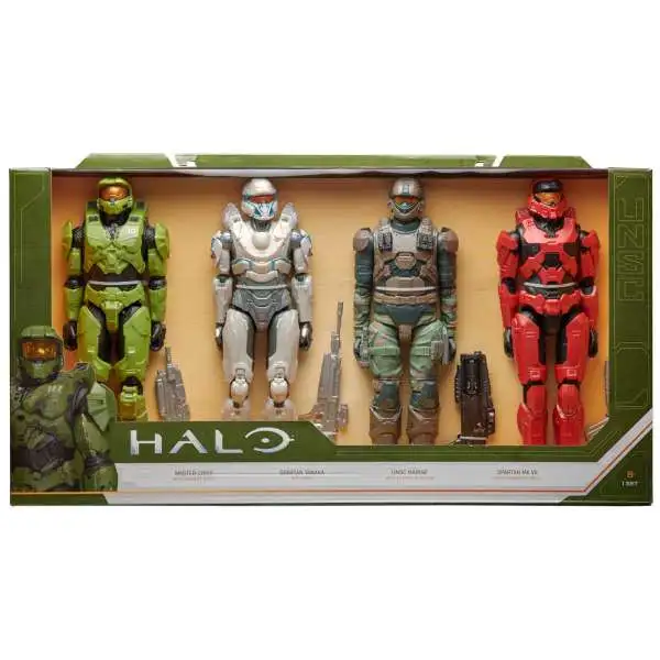 Halo Master Chief, Spartan Tanaka, UNSC Marine & Spartan Mk VII Action Figure 4-Pack