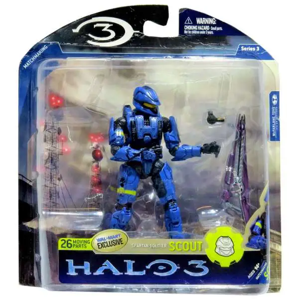 McFarlane Toys Halo 3 Series 3 Spartan Soldier Scout Exclusive Action Figure [Blue, Damaged Package]