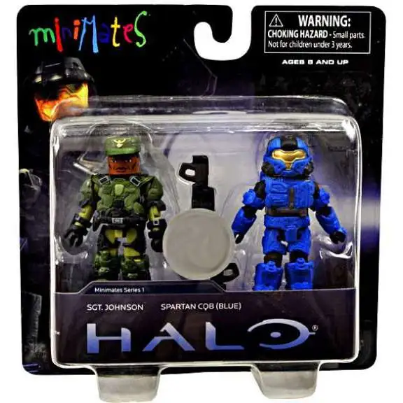 Halo Minimates Series 1 Sgt. Johnson & Spartan CQB [Blue] Exclusive Minifigure 2-Pack