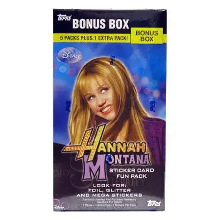 Disney Topps Hannah Montana Sticker Card Fun Pack BONUS Box [5 Packs Plus 1 Extra Pack]