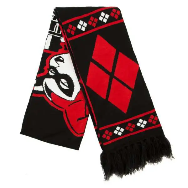 DC Batman Harley Quinn Black Jacquard Scarf Apparel