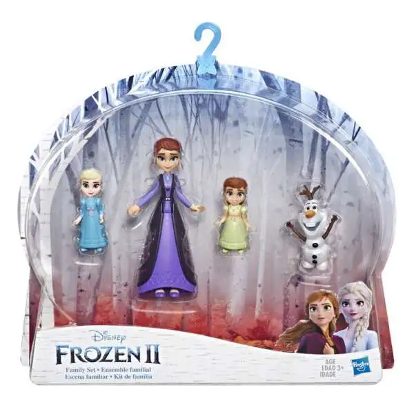 Disney Frozen 2 Family Set with Elsa, Anna, Queen Iduna, & Olaf Small Dolls 4-Pack