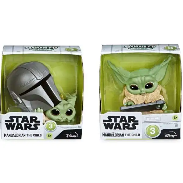 Star Wars The Mandalorian Bounty Collection The Child (Baby Yoda / Grogu) Action Figure 2-Pack [Helmet Peeking & Data Tablet]