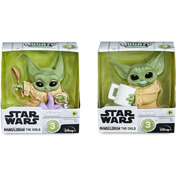 Star Wars The Mandalorian Bounty Collection The Child (Baby Yoda / Grogu) Action Figure 2-Pack [Tentacle Soup Surprise & Blue Kilk Mustache]