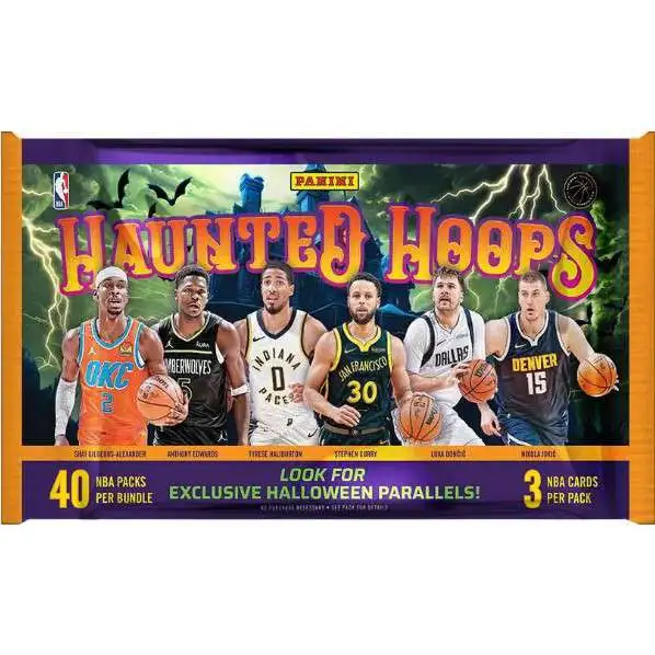 NBA Panini 2023-24 Haunted Hoops Basketball Trading Card Booster Bundle [40 Packs, 3 Cards Per Pack, Great For Halloween Trick or Treaters!]