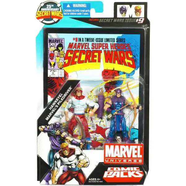 Marvel Universe Secret Wars Comic Packs Hawkeye & Marvel's Piledriver Action Figure 2-Pack #9 [25th Anniversary]