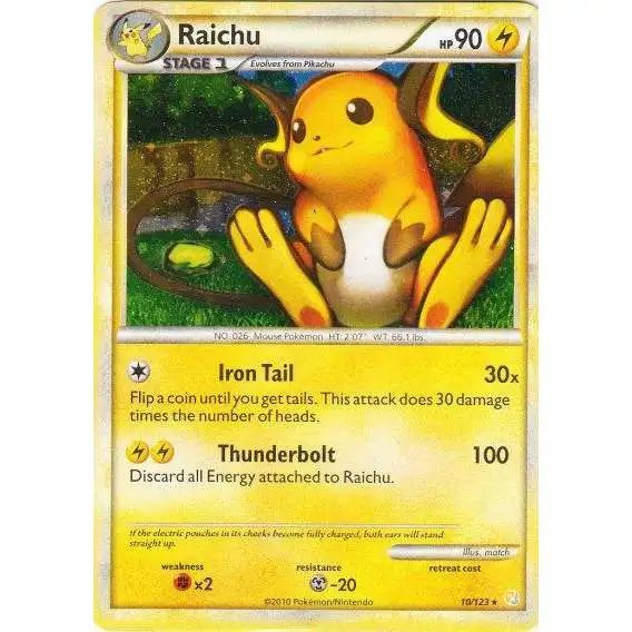 Pokemon HeartGold & Soulsilver HeartGold SoulSilver Holo Rare Raichu #10 [Near Mint / Lightly Played]