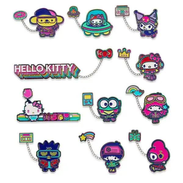 Sanrio Hello Kitty & Friends Pixel Enamel Pin Arcade 1.5-Inch Mystery Box [20 Packs] (Pre-Order ships February)