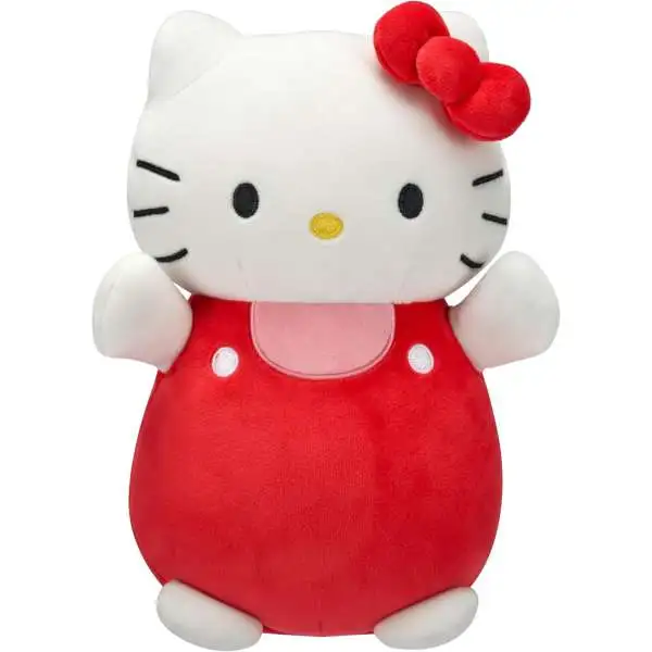 Squishmallows Hello Kitty & Friends HugMees Hello Kitty 10-Inch Plush [Red and Pink Overalls]