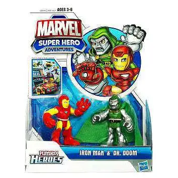Marvel Playskool Heroes Super Hero Adventures Iron Man & Dr. Doom Action Figure 2-Pack