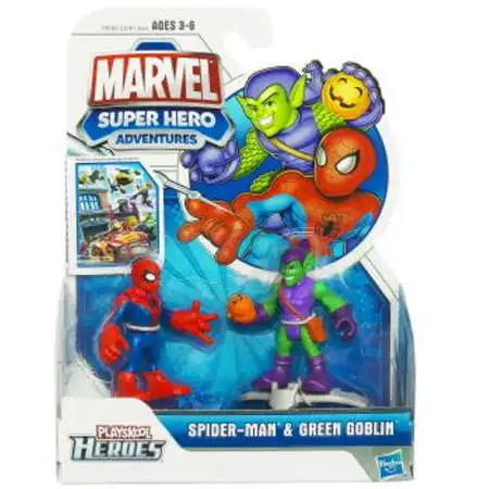 Marvel Playskool Heroes Super Hero Adventures Spider-Man & Green Goblin Action Figure 2-Pack [2011]