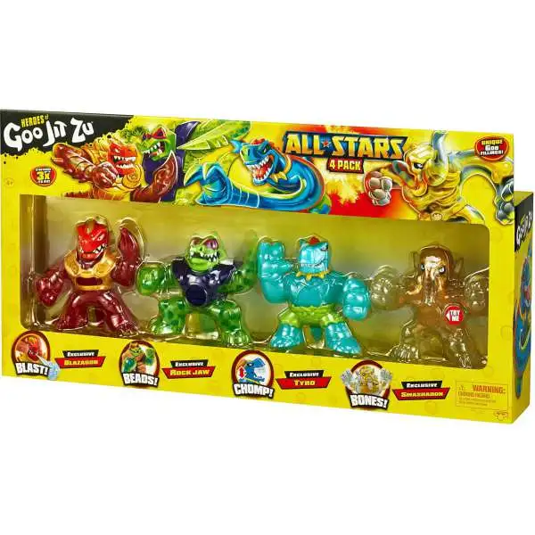 Heroes of Goo Jit Zu All Stars Blazagon, Tyro, Rock Jaw & Smashadon Exclusive Action Figure 4-Pack [Damaged Package]