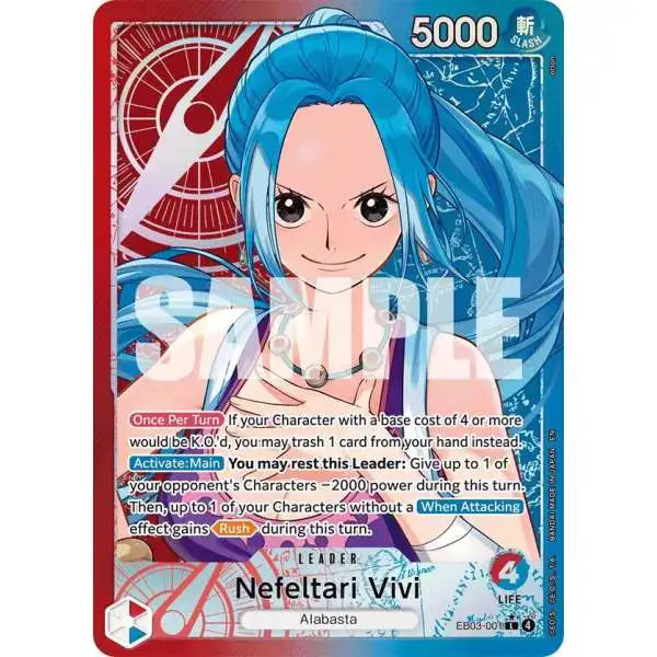 One Piece Trading Card Game Extra Booster: Heroines Edition Leader Nefeltari Vivi EB03-001 [Alternate Art]