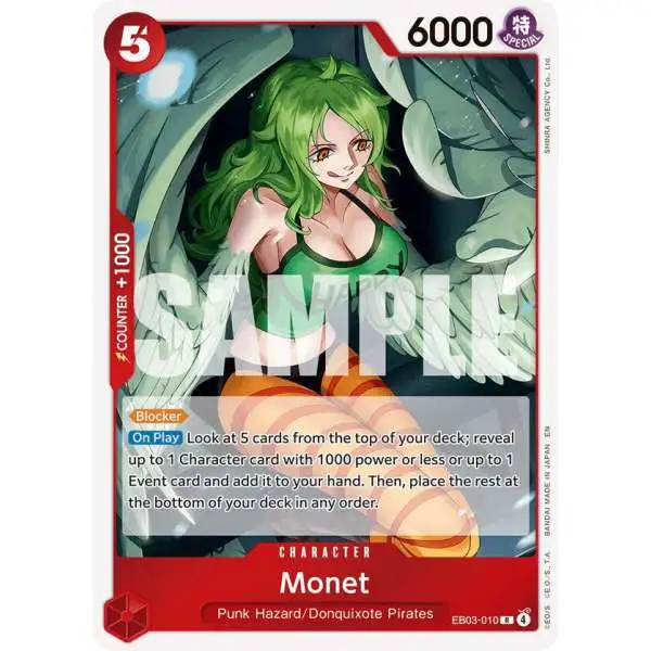 One Piece Trading Card Game Extra Booster: Heroines Edition Rare Monet EB03-010