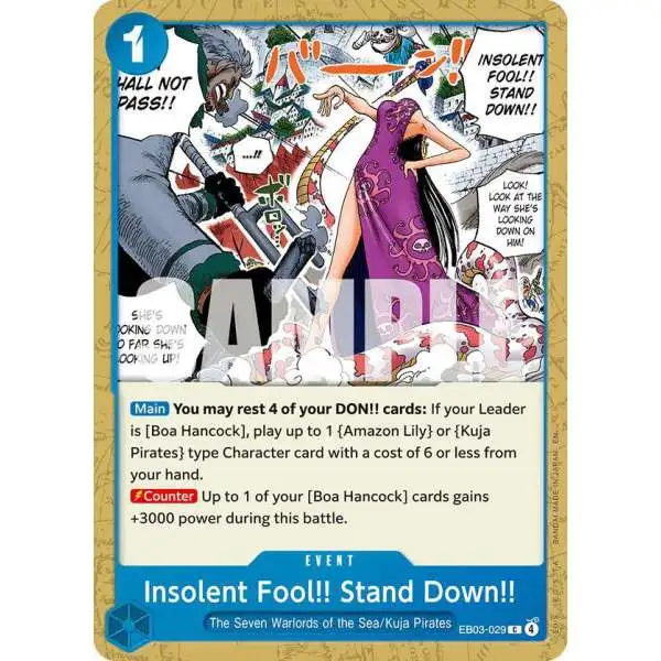 One Piece Trading Card Game Extra Booster: Heroines Edition Common Insolent Fool!! Stand Down!! EB03-029