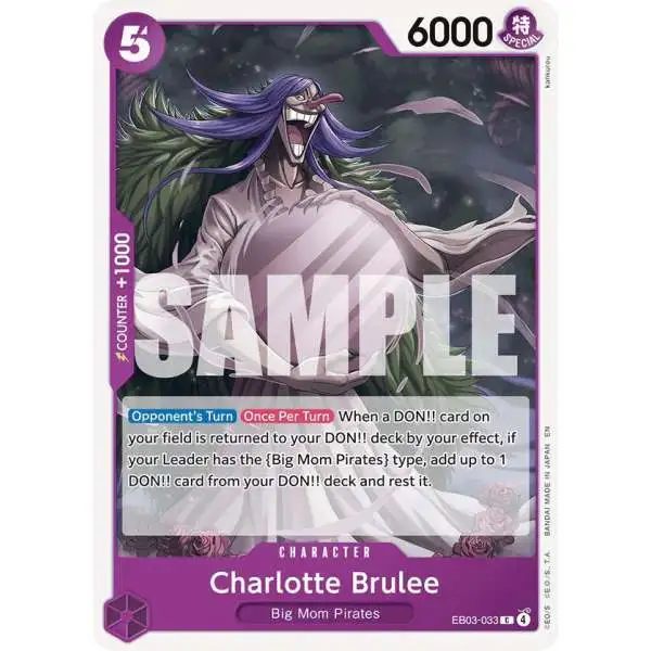 One Piece Trading Card Game Extra Booster: Heroines Edition Common Charlotte Brulee EB03-033