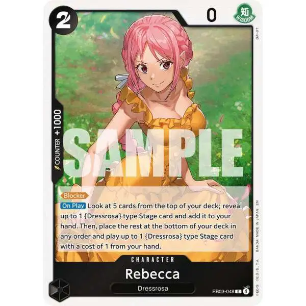 one piece card game rebecca Piece: Vol. 4 Sleeves Rare single card featuring Rebecca from the One Piece Heroines Edition. Rebecca is back as a