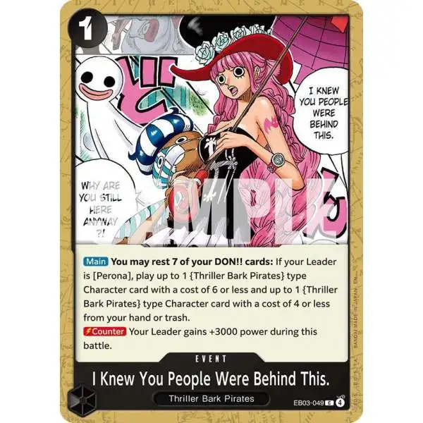 One Piece Trading Card Game Extra Booster: Heroines Edition Common I Knew You People Were Behind This. EB03-049
