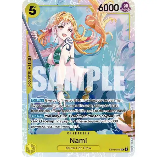 One Piece Trading Card Game Extra Booster: Heroines Edition Super Rare Nami EB03-053