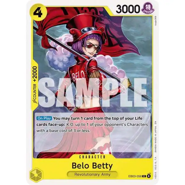 belo betty one piece tcg deck PRB01-(OP05-015) (R)(Foil) Corner Rare collectible card featuring Belo Betty from the One Piece Trading Card Game. Belo Betty (OP05-015) One
