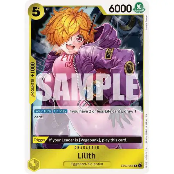 One Piece Trading Card Game Extra Booster: Heroines Edition Rare Lilith EB03-058