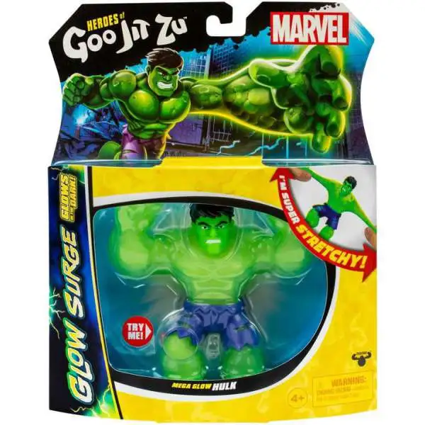 Heroes of Goo Jit Zu Marvel Glow Surge Hulk Action Figure [Glows in the Dark, Mega Glow]