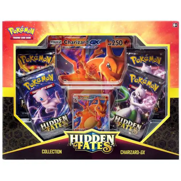 Pokemon Sun & Moon Hidden Fates Charizard-GX Collection Box [4 Booster Packs, Promo Card & Oversize Card]