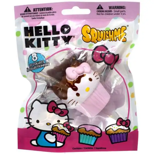 Hello Sanrio Hello Kitty Squishme Chocolate Icing with Pink Wrapper Squeeze Toy