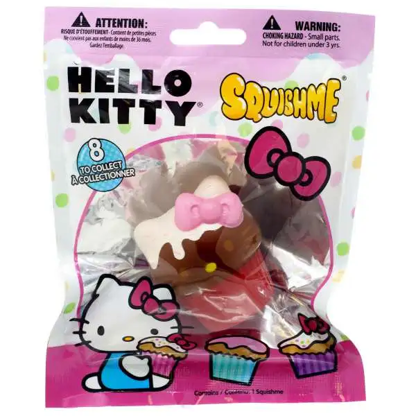 Hello Sanrio Hello Kitty Squishme Chocolate Cupcake with Red Wrapper Squeeze Toy