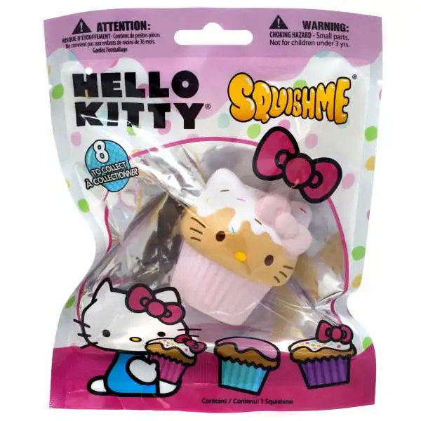 Hello Sanrio Hello Kitty Squishme Cupcake with Light Pink Wrapper Squeeze Toy