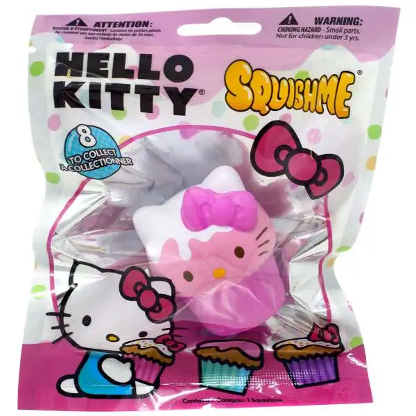 Hello Sanrio Hello Kitty Squishme Pink Cupcake Squeeze Toy