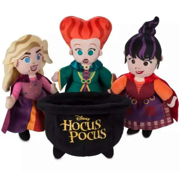 Disney Hocus Pocus Sanderson Sisters (Sarah, Mary & Winifred) with Cauldron Exclusive 12.5-Inch Plush Set