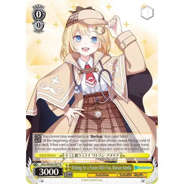 Weiss Schwarz Trading Card Game Hololive Production Premium Booster Normal Wishing for a Future With You, Watson Amelia HOL/WE36-E07