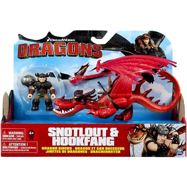 How to Train Your Dragon Dragons Dragon Riders Snotlout & Hookfang (Red) Action Figure 2-Pack