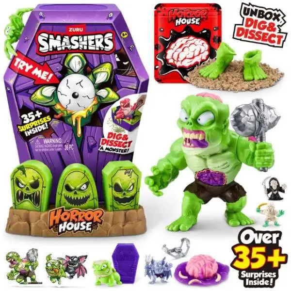 Smashers Horror House Zombie Rex LARGE Mystery Pack BLACK Spider