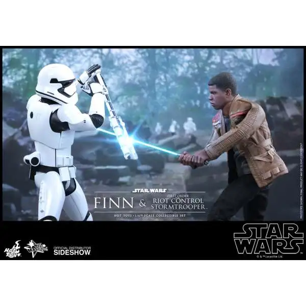 Star Wars The Force Awakens Finn and First Order Riot Control Stormtrooper Collectible Figure