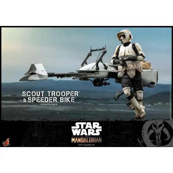 Star Wars The Mandalorian Scout Trooper & Speeder Bike Collectible Figure
